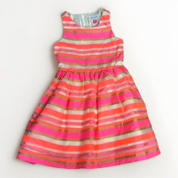Adorable Girls Formal Dress Pink Coral Orange sz 6X/7 - Picture 1 of 4